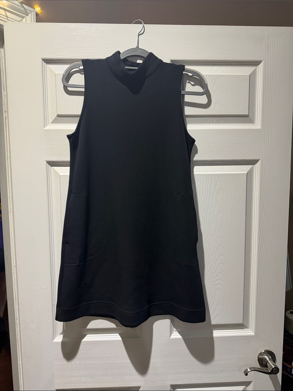 SPANX Black Sleeveless Shift Dress with Mock Neck